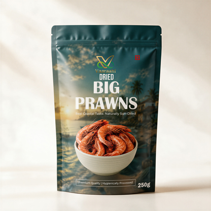 Vaaraahi Dried Big Prawns 250g pack