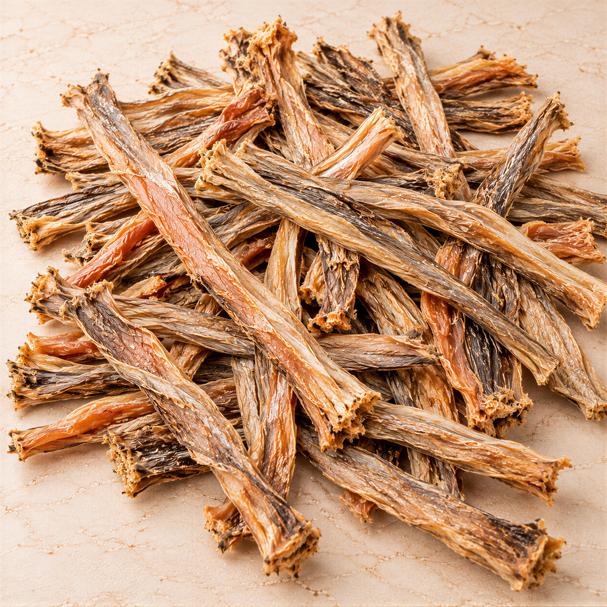 Close-up of naturally sun-dried Bombay Duck fish