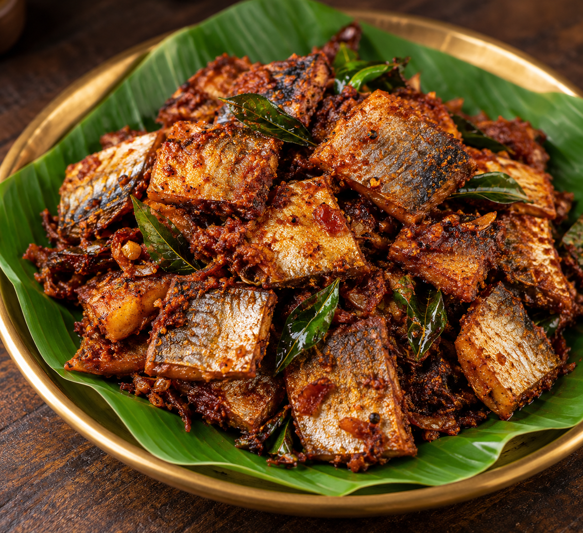 Dried Mackerel Fish fry with masala and curry leaves