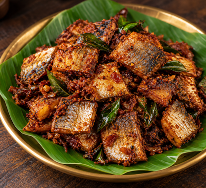 Dried Mackerel Fish fry with masala and curry leaves