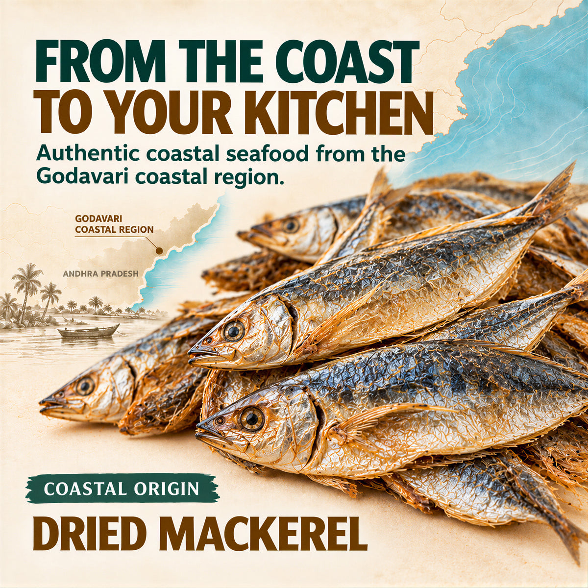 Dried Mackerel Fish from the Godavari coastal region of Andhra Pradesh