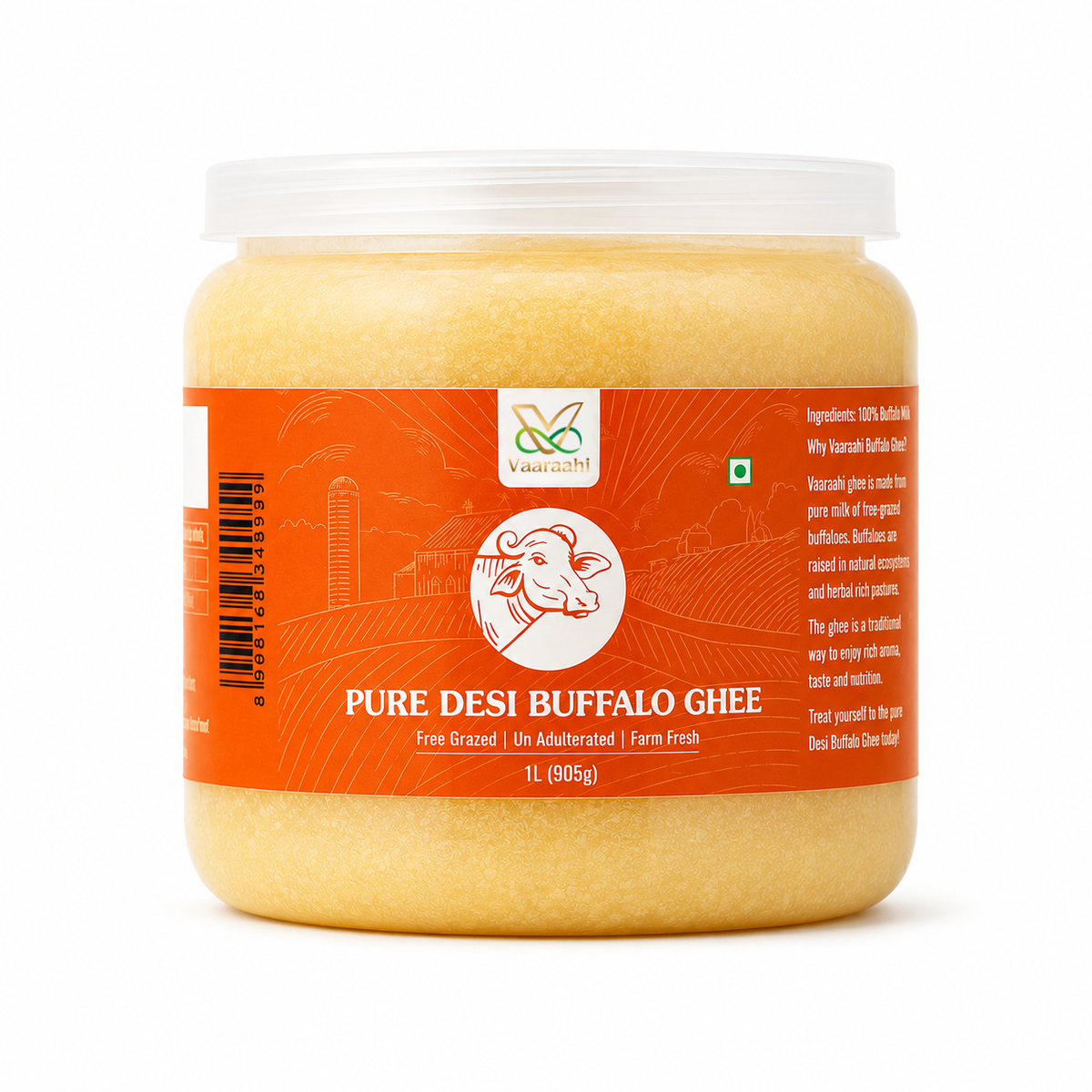 Vaaraahi Pure Desi Buffalo Ghee 1L jar