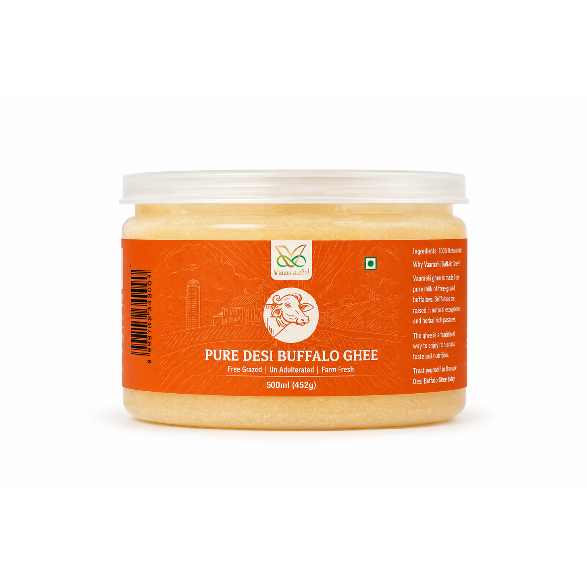 Vaaraahi Pure Desi Buffalo Ghee 500ml jar