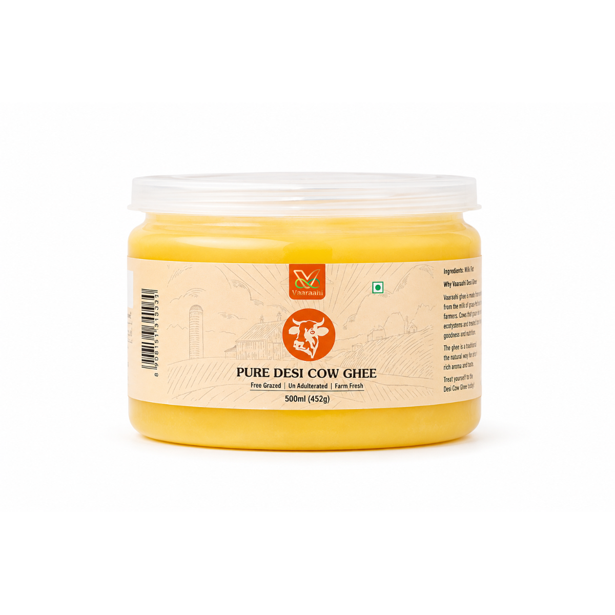 Vaaraahi Pure Desi Cow Ghee 500ml jar