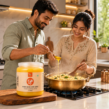 Vaaraahi Pure Desi Cow Ghee used in traditional cooking