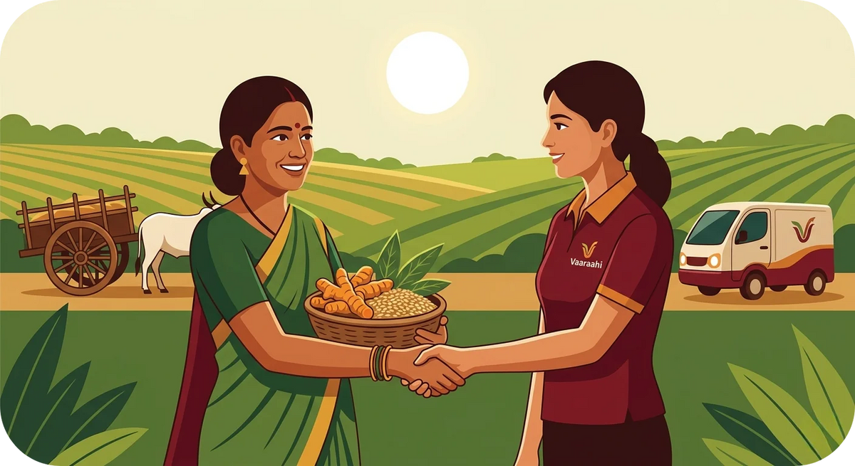 Vaaraahi sourcing ingredients directly from farmers across India